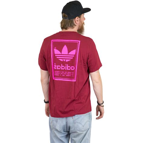 adidas herren vintage t-shirt weinrot